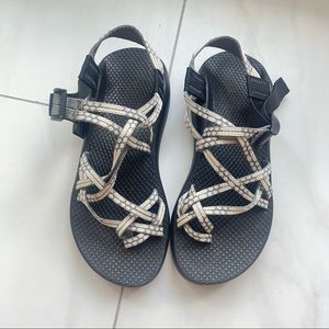 Chaco | black with white straps hiking walking water sandals